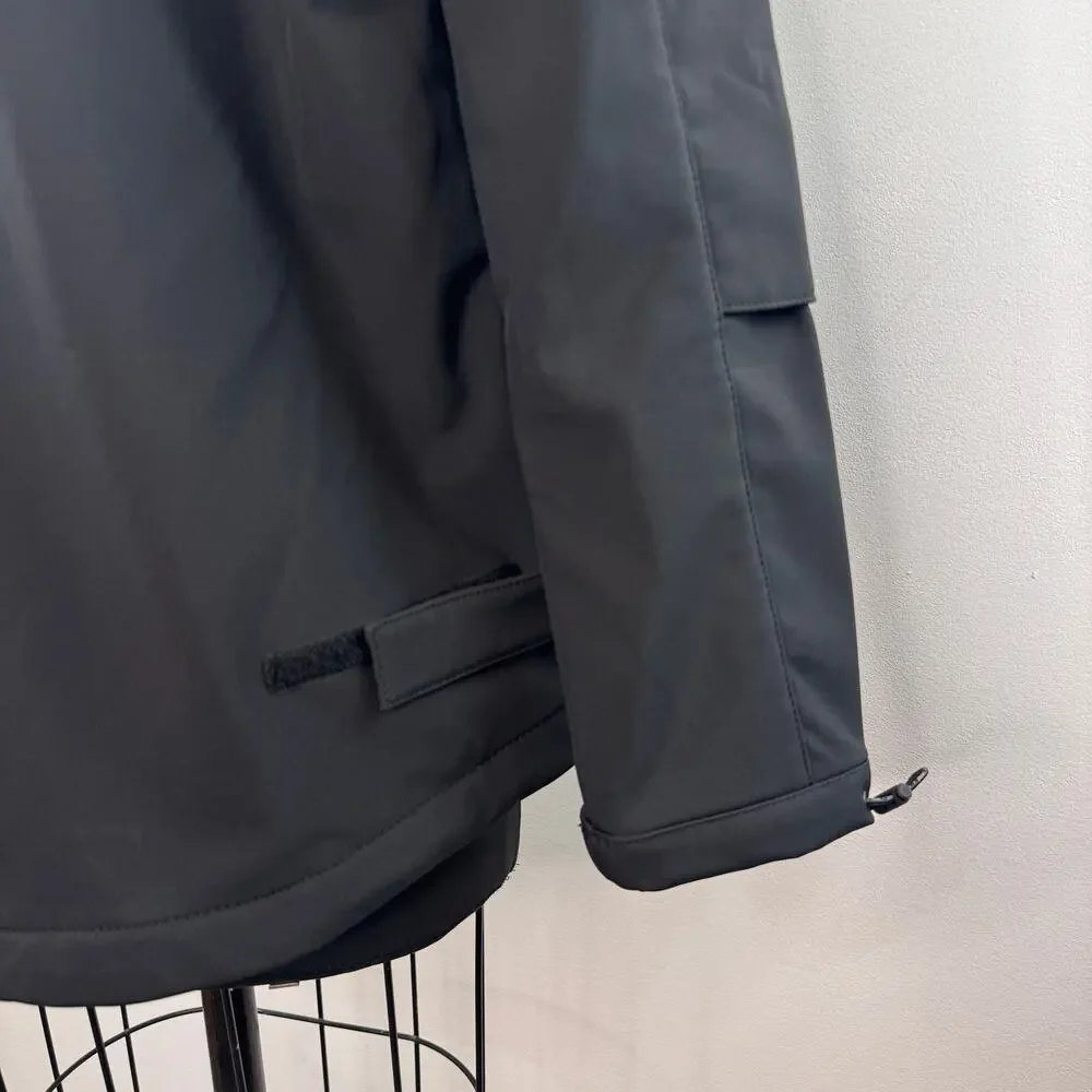 ZARA Men's DNWR Black Windbreaker Hooded Fleece Lined 1/4 Zip Pullover Small S
